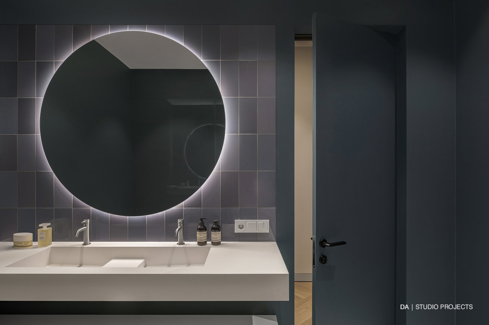 Bathroom vanity, wide view
