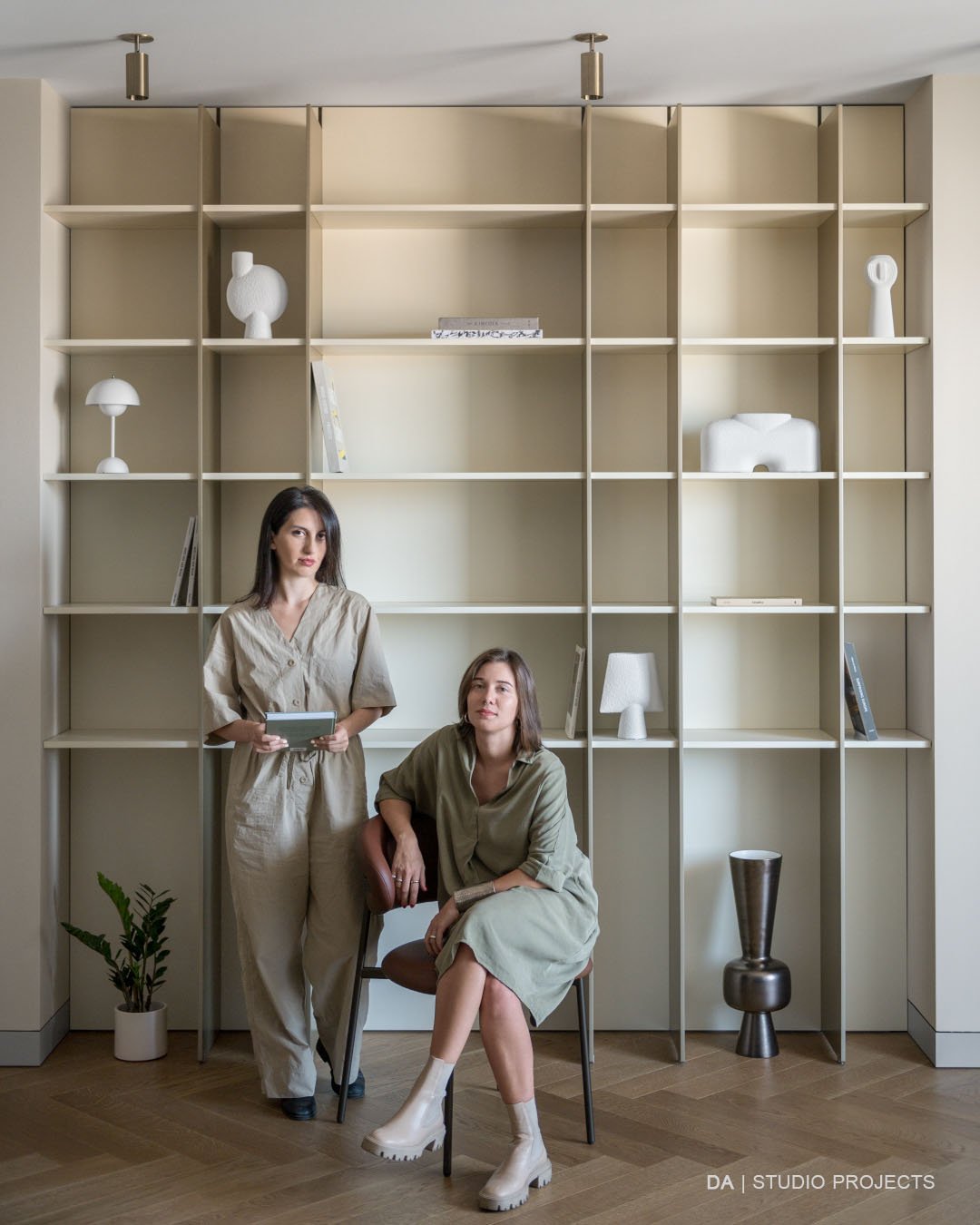 Shelving wall in the living room