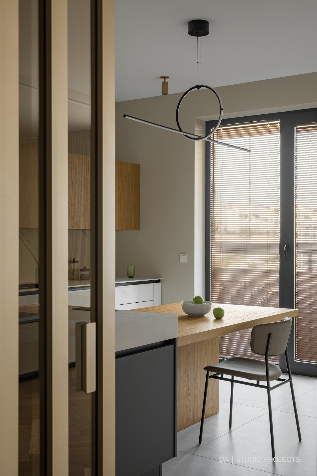 Kitchen and dining area by the window